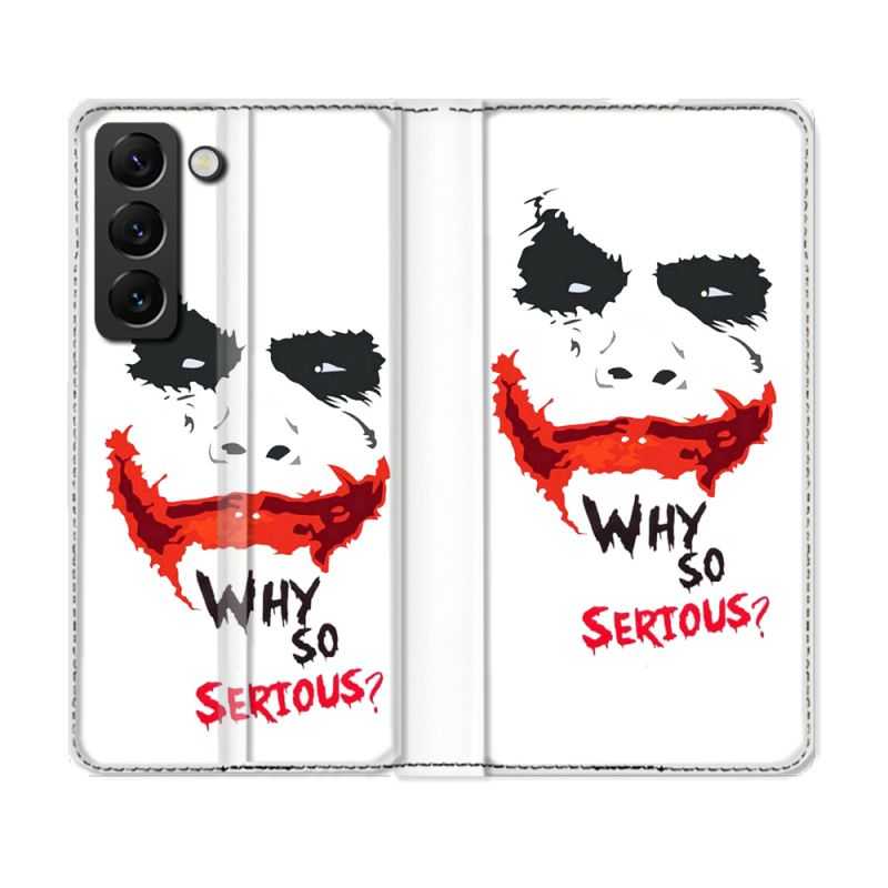 Housse Cuir Portefeuille Pour Samsung Galaxy S22 Plus Joker Blanc