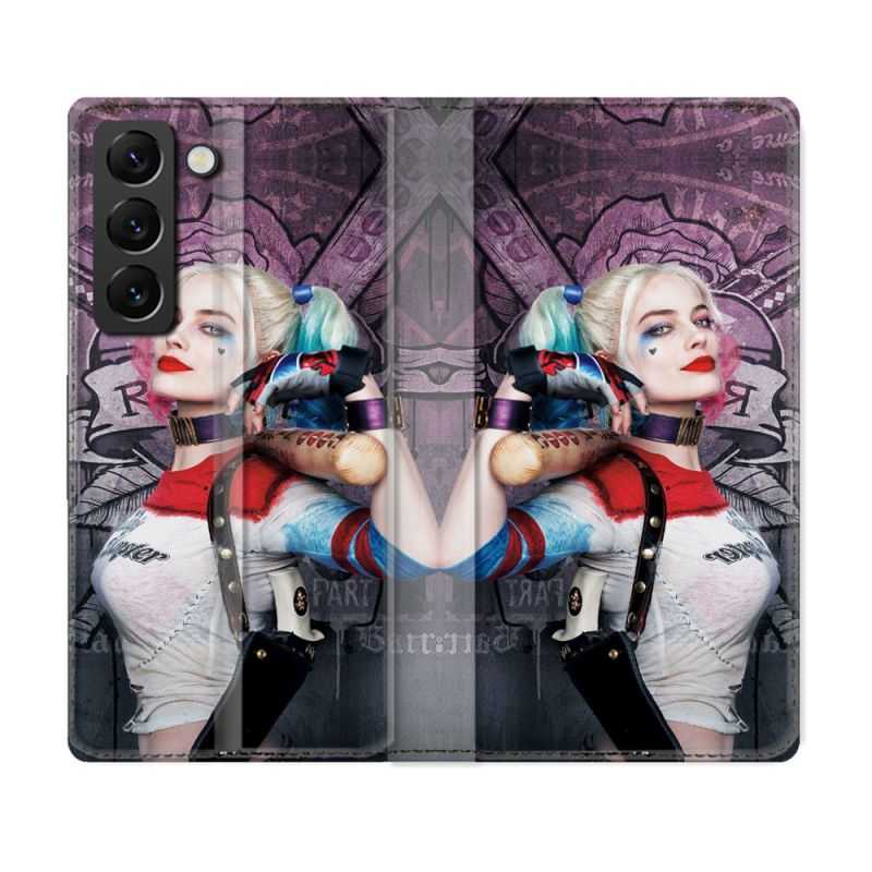 Housse Cuir Portefeuille Pour Samsung Galaxy S22 Plus Harley Quinn Batte