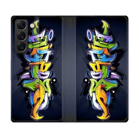 Housse Cuir Portefeuille Pour Samsung Galaxy S22 Street Art Graffiti
