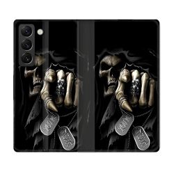Housse Cuir Portefeuille Pour Samsung Galaxy S22 Tete de Mort Your Next