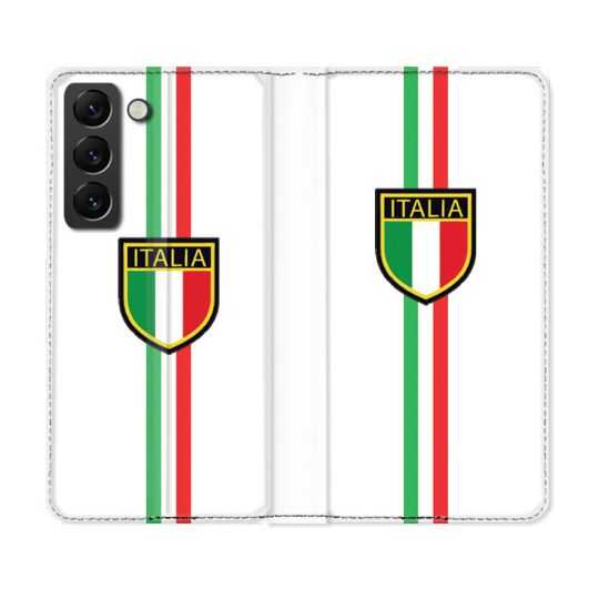 Housse Cuir Portefeuille Pour Samsung Galaxy S22 Voyage Italie 3 Blanc