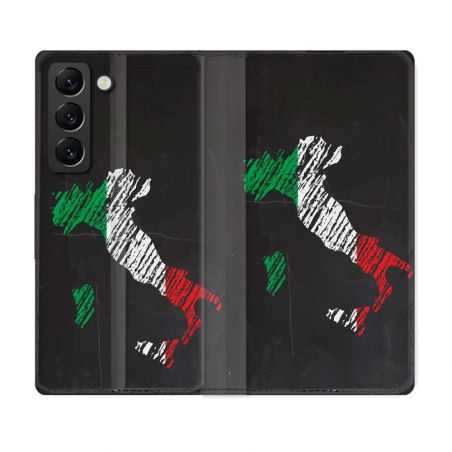 Housse Cuir Portefeuille Pour Samsung Galaxy S22 Voyage Italie Botte