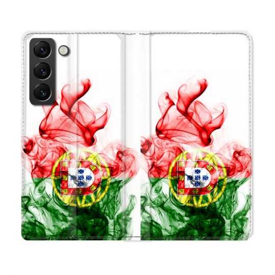 Housse Cuir Portefeuille Pour Samsung Galaxy S22 Voyage Portugal Flamme