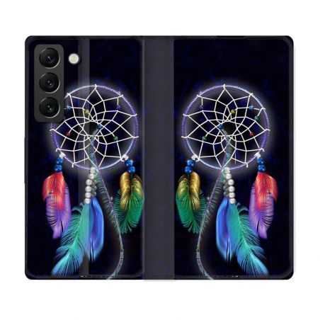 Housse Cuir Portefeuille Pour Samsung Galaxy S22 Zen Attrape Reve Multicolore