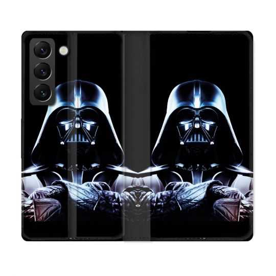 Housse Cuir Portefeuille Pour Samsung Galaxy S22 Star Wars - Dark Vador Noir
