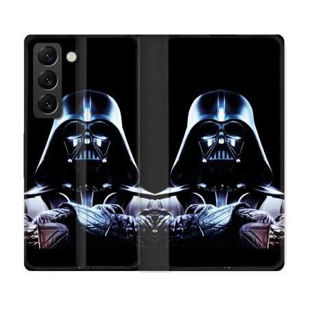 Housse Cuir Portefeuille Pour Samsung Galaxy S22 Star Wars - Dark Vador Noir