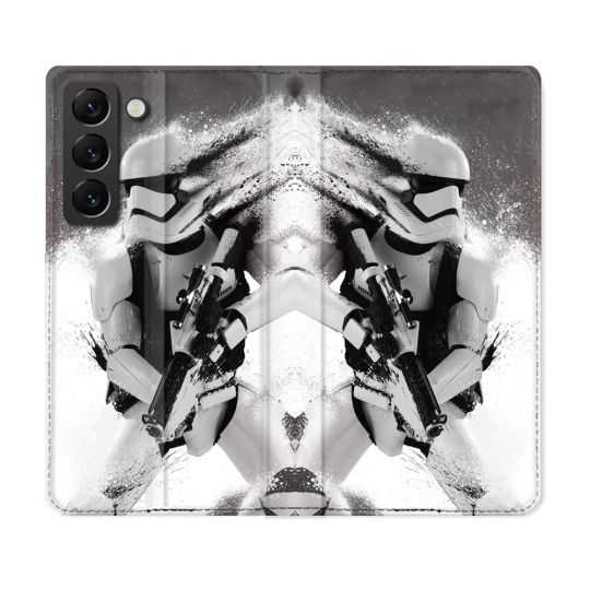 Housse Cuir Portefeuille Pour Samsung Galaxy S22 Star Wars - Trooper
