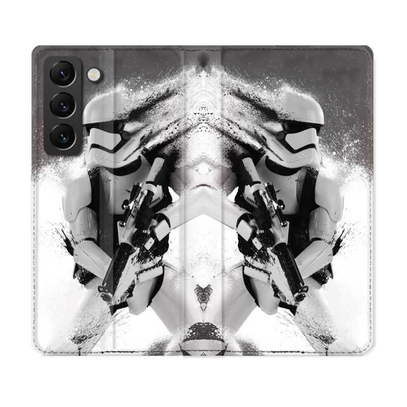 Housse Cuir Portefeuille Pour Samsung Galaxy S22 Star Wars - Trooper
