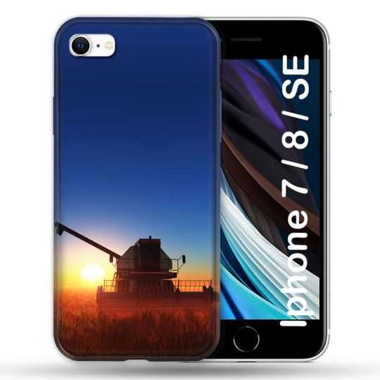 Coque Pour Iphone 7 / 8 / SE (2020 / 2022) Agriculture Moissonneuse Soleil