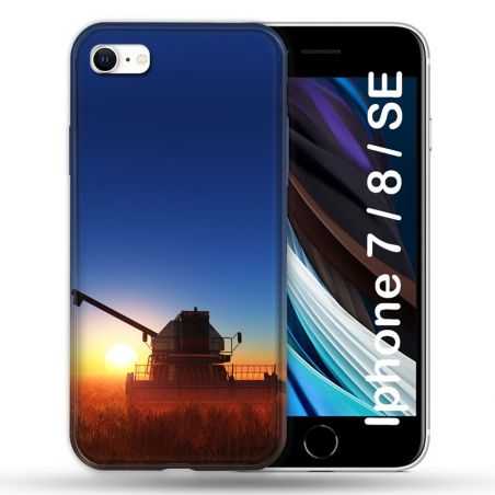 Coque Pour Iphone 7 / 8 / SE (2020 / 2022) Agriculture Moissonneuse Soleil