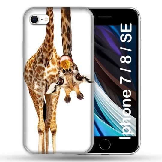 Coque Pour Iphone 7 / 8 / SE (2020 / 2022) Animal Girafe Blanche