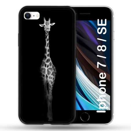 Coque Pour Iphone 7 / 8 / SE (2020 / 2022) Animal Girafe Noire