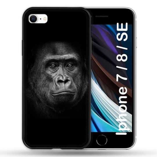 Coque Pour Iphone 7 / 8 / SE (2020 / 2022) Animal Gorille Noir