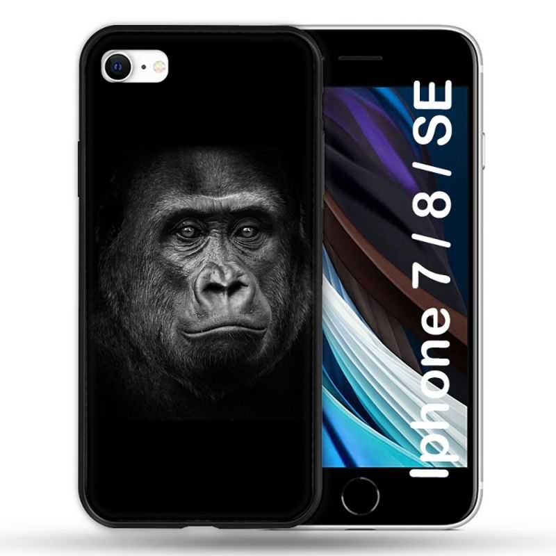 Coque Pour Iphone 7 / 8 / SE (2020 / 2022) Animal Gorille Noir