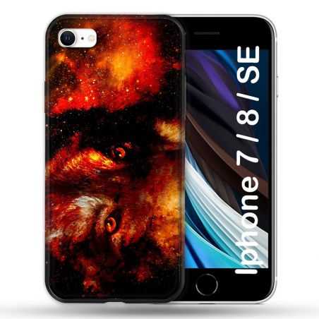 Coque Pour Iphone 7 / 8 / SE (2020 / 2022) Animal Loup Espace