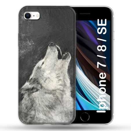 Coque Pour Iphone 7 / 8 / SE (2020 / 2022) Animal Loup Hurlement