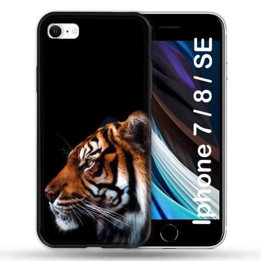 Coque Pour Iphone 7 / 8 / SE (2020 / 2022) Animal Tigre Noir