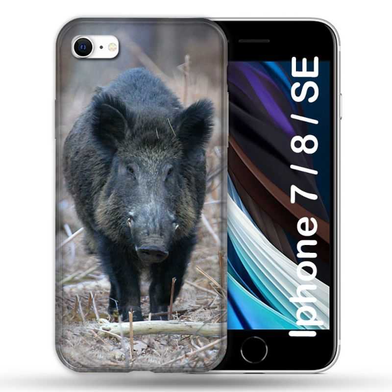 Coque Pour Iphone 7 / 8 / SE (2020 / 2022) Chasse Sanglier Pin