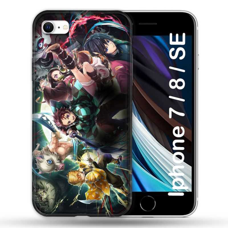 Coque Pour Iphone 7 / 8 / SE (2020 / 2022) Manga Demon Slayer Groupe