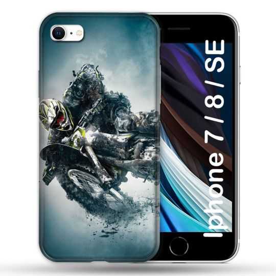 Coque Pour Iphone 7 / 8 / SE (2020 / 2022) Moto Cross Ombre