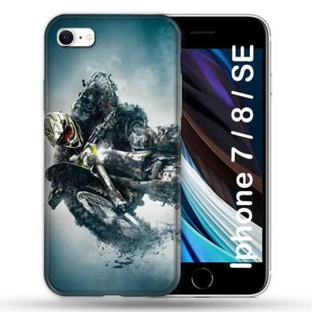 Coque Pour Iphone 7 / 8 / SE (2020 / 2022) Moto Cross Ombre
