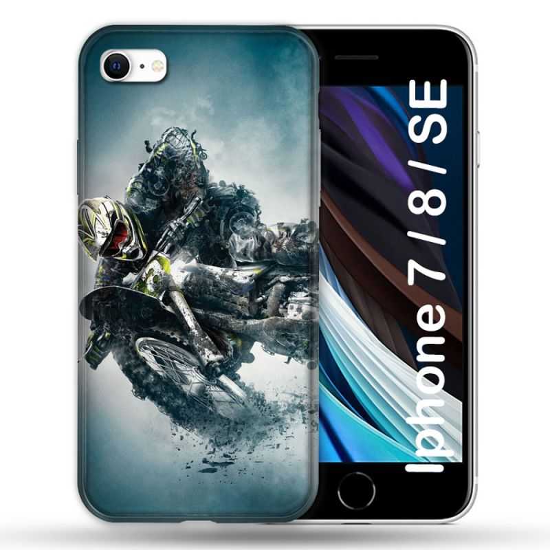 Coque Pour Iphone 7 / 8 / SE (2020 / 2022) Moto Cross Ombre