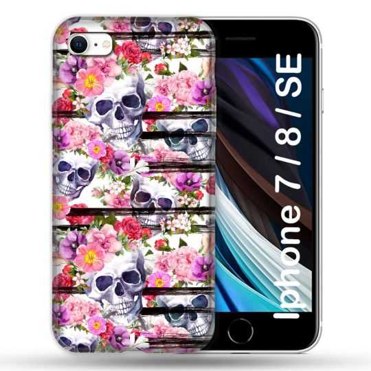 Coque Pour Iphone 7 / 8 / SE (2020 / 2022) Tete de Mort Pattern