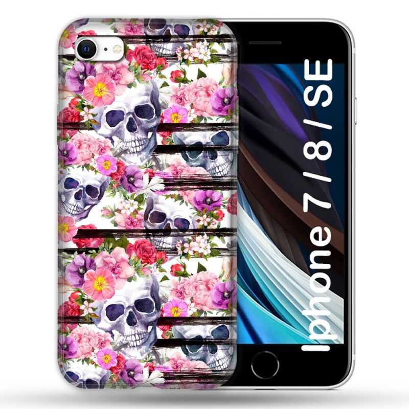 Coque Pour Iphone 7 / 8 / SE (2020 / 2022) Tete de Mort Pattern