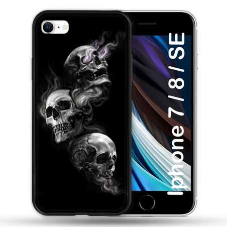 Coque Pour Iphone 7 / 8 / SE (2020 / 2022) Tete de Mort Triple