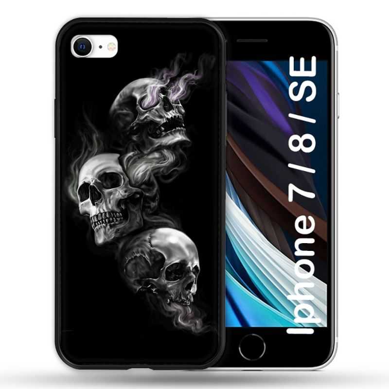 Coque Pour Iphone 7 / 8 / SE (2020 / 2022) Tete de Mort Triple