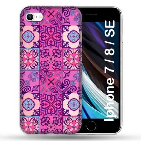 Coque Pour Iphone 7 / 8 / SE (2020 / 2022) Texture Carreau Ciment Violet