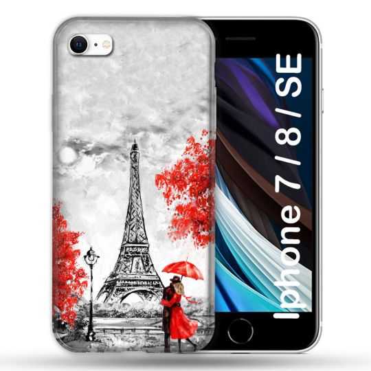 Coque Pour Iphone 7 / 8 / SE (2020 / 2022) Voyage France Paris Rouge