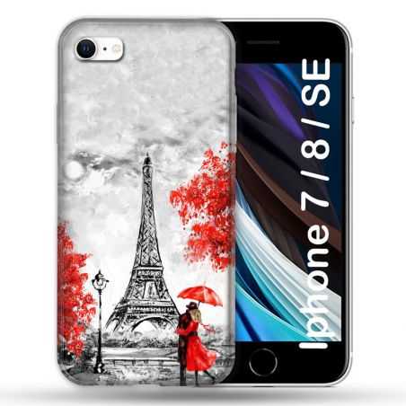Coque Pour Iphone 7 / 8 / SE (2020 / 2022) Voyage France Paris Rouge