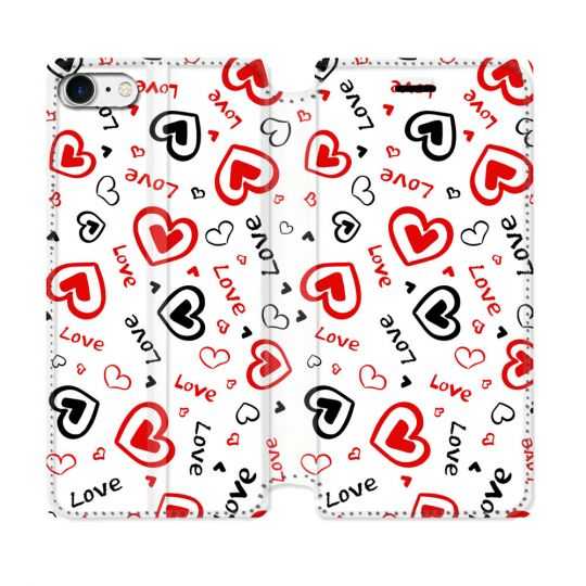 Housse Cuir Portefeuille Pour Iphone 7 / 8 / SE (2020 / 2022) Amour Love