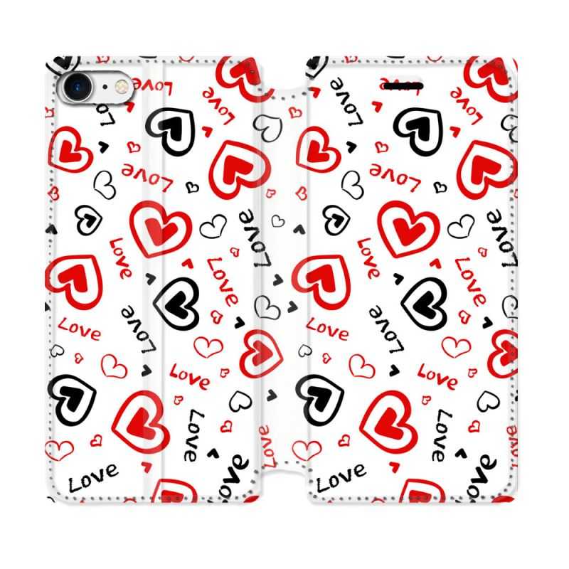 Housse Cuir Portefeuille Pour Iphone 7 / 8 / SE (2020 / 2022) Amour Love