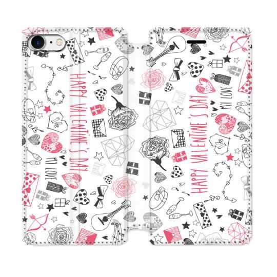 Housse Cuir Portefeuille Pour Iphone 7 / 8 / SE (2020 / 2022) Amour Valentines