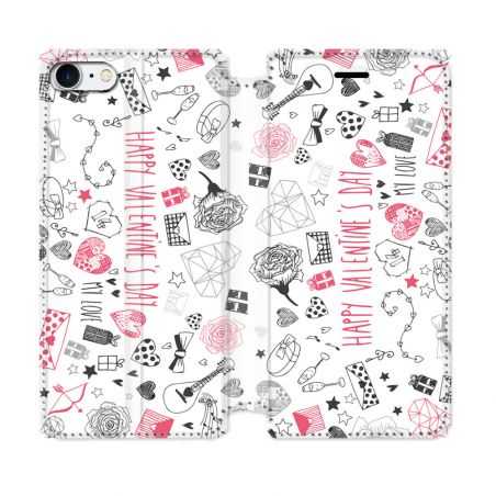 Housse Cuir Portefeuille Pour Iphone 7 / 8 / SE (2020 / 2022) Amour Valentines