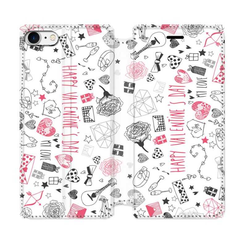 Housse Cuir Portefeuille Pour Iphone 7 / 8 / SE (2020 / 2022) Amour Valentines