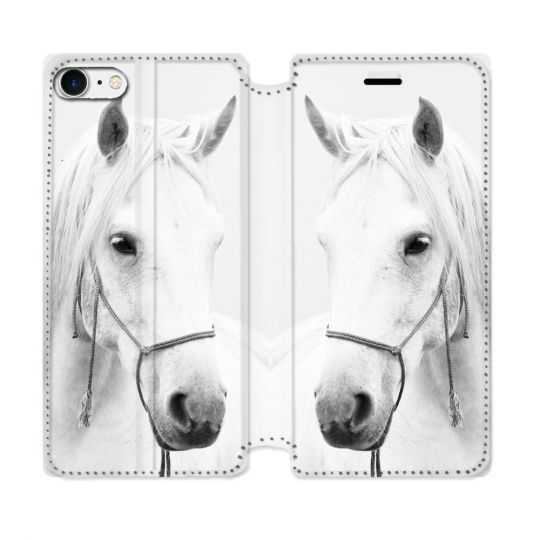 Housse Cuir Portefeuille Pour Iphone 7 / 8 / SE (2020 / 2022) Animal Cheval Cristal