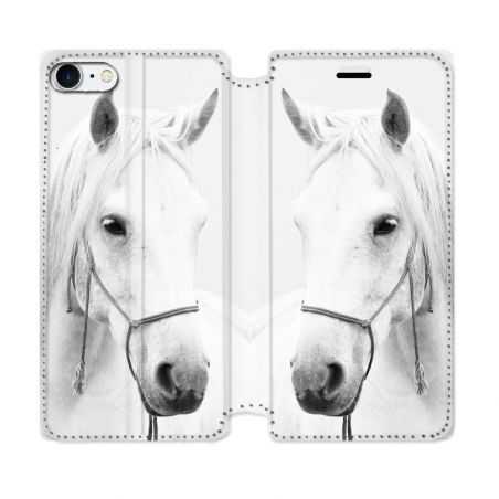 Housse Cuir Portefeuille Pour Iphone 7 / 8 / SE (2020 / 2022) Animal Cheval Cristal