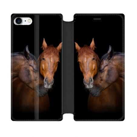 Housse Cuir Portefeuille Pour Iphone 7 / 8 / SE (2020 / 2022) Animal Cheval Marron