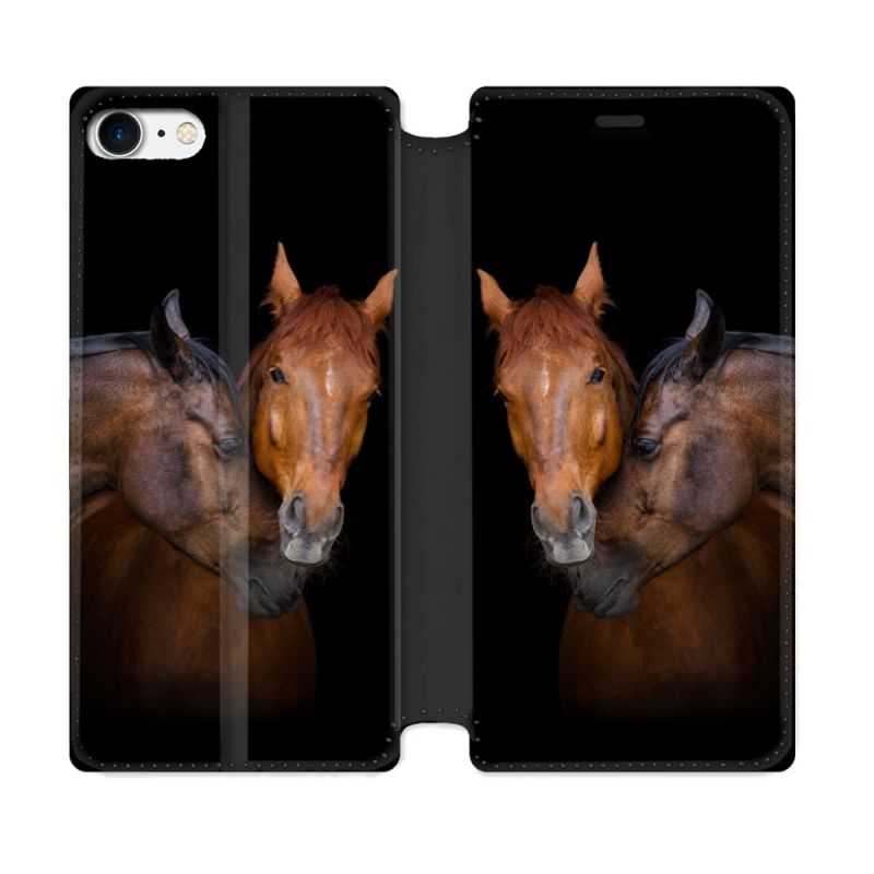 Housse Cuir Portefeuille Pour Iphone 7 / 8 / SE (2020 / 2022) Animal Cheval Marron