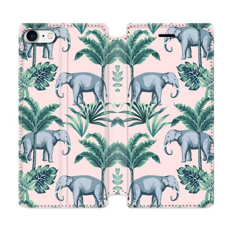 Housse Cuir Portefeuille Pour Iphone 7 / 8 / SE (2020 / 2022) Animal Elephant Pattern