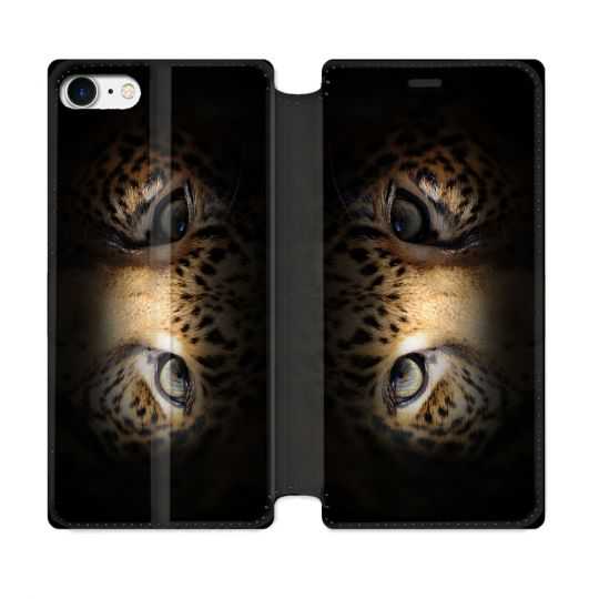 Housse Cuir Portefeuille Pour Iphone 7 / 8 / SE (2020 / 2022) Animal Leopard Yeux
