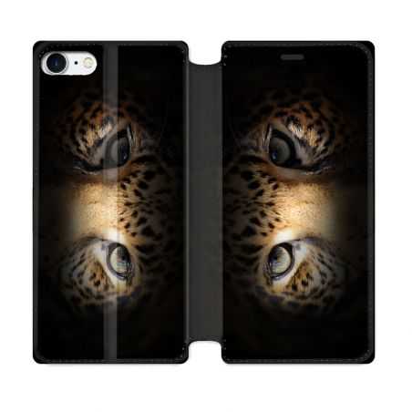 Housse Cuir Portefeuille Pour Iphone 7 / 8 / SE (2020 / 2022) Animal Leopard Yeux