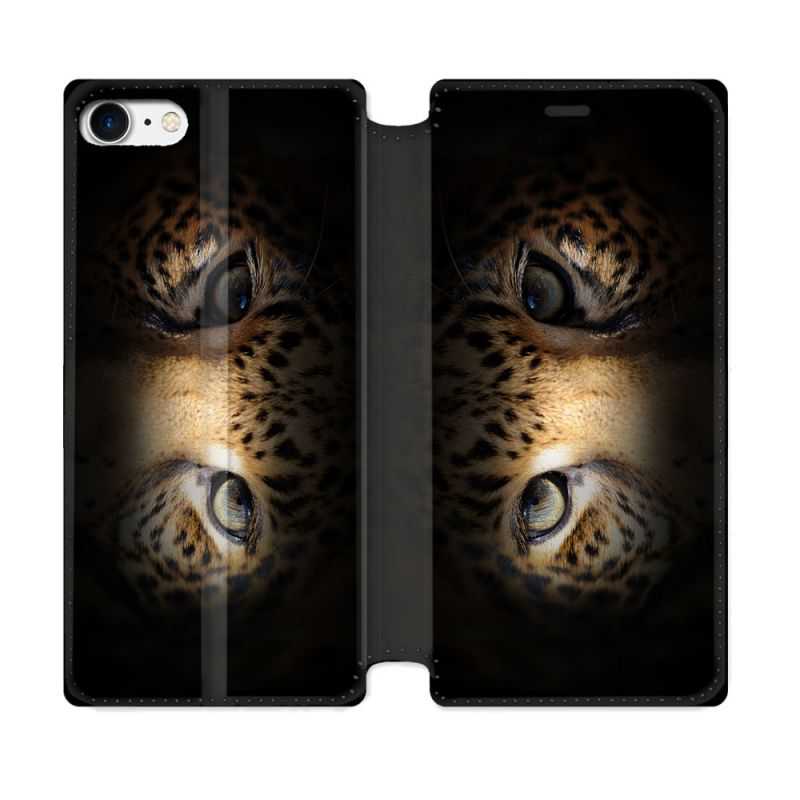 Housse Cuir Portefeuille Pour Iphone 7 / 8 / SE (2020 / 2022) Animal Leopard Yeux