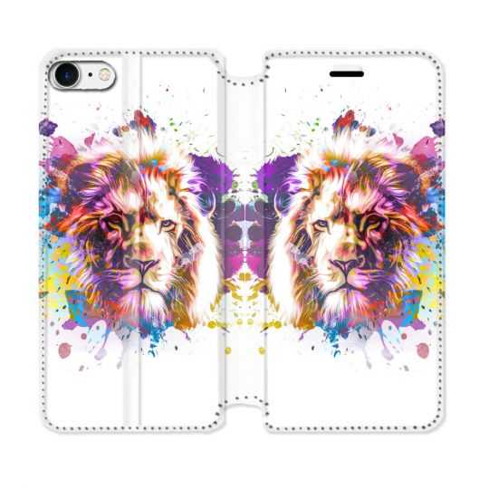 Housse Cuir Portefeuille Pour Iphone 7 / 8 / SE (2020 / 2022) Animal Lion Tag