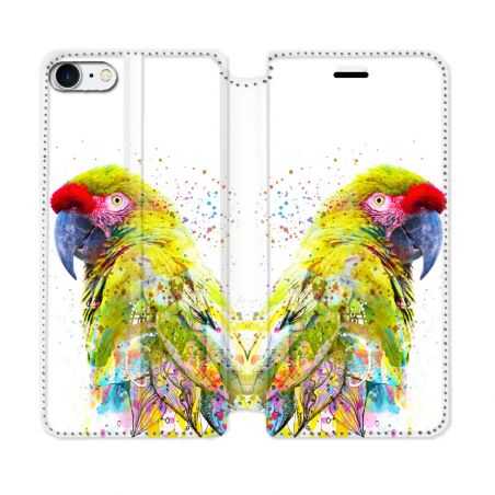 Housse Cuir Portefeuille Pour Iphone 7 / 8 / SE (2020 / 2022) Animal Perroquet Jaune
