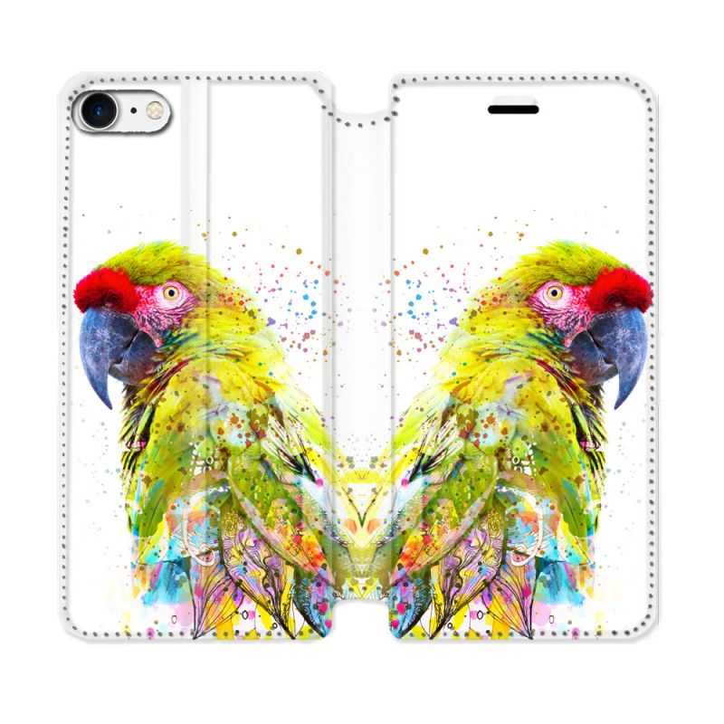 Housse Cuir Portefeuille Pour Iphone 7 / 8 / SE (2020 / 2022) Animal Perroquet Jaune