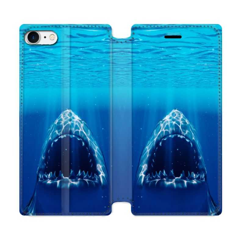 Housse Cuir Portefeuille Pour Iphone 7 / 8 / SE (2020 / 2022) Animal Requin Dent